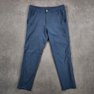 Lululemon Commission Pants Mens 32 x29 Blue ABC Slim Warpstreme Chino